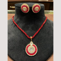 FS Collection Trendy Beaded Necklace Set with Unique Pota Stone Embellishments
