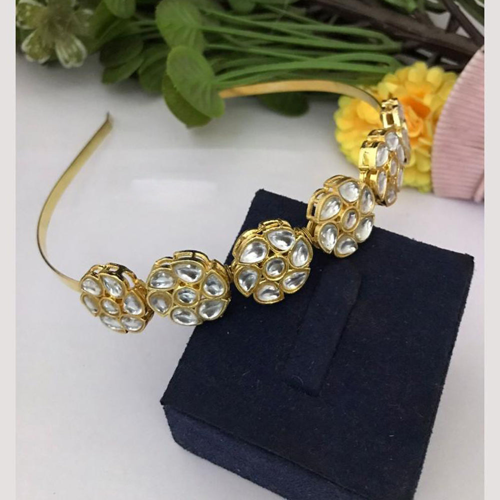FS Collection Gorgeous Pota Stone & Kundan Hair Band The Perfect Hair Statement