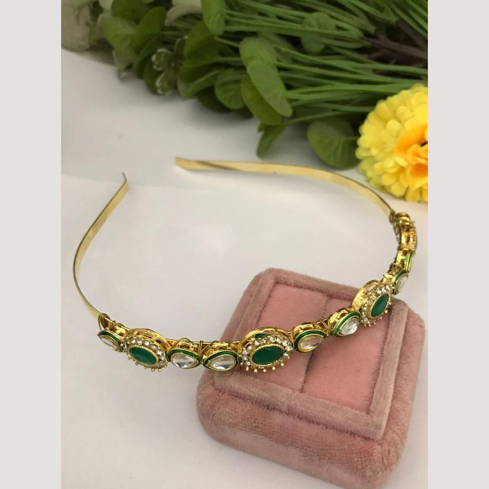 FS Collection Gorgeous Pota Stone & Kundan Hair Band The Perfect Hair Statement