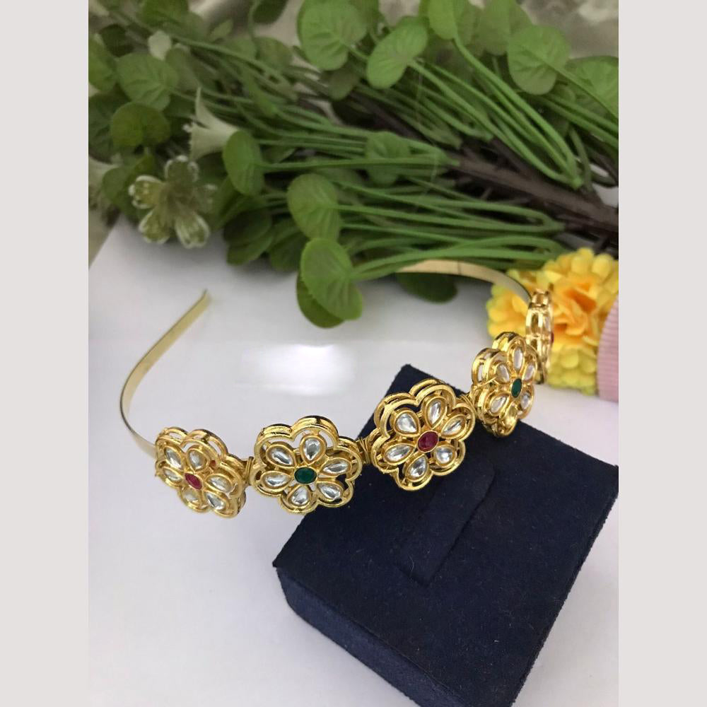 FS Collection Gorgeous Pota Stone & Kundan Hair Band The Perfect Hair Statement