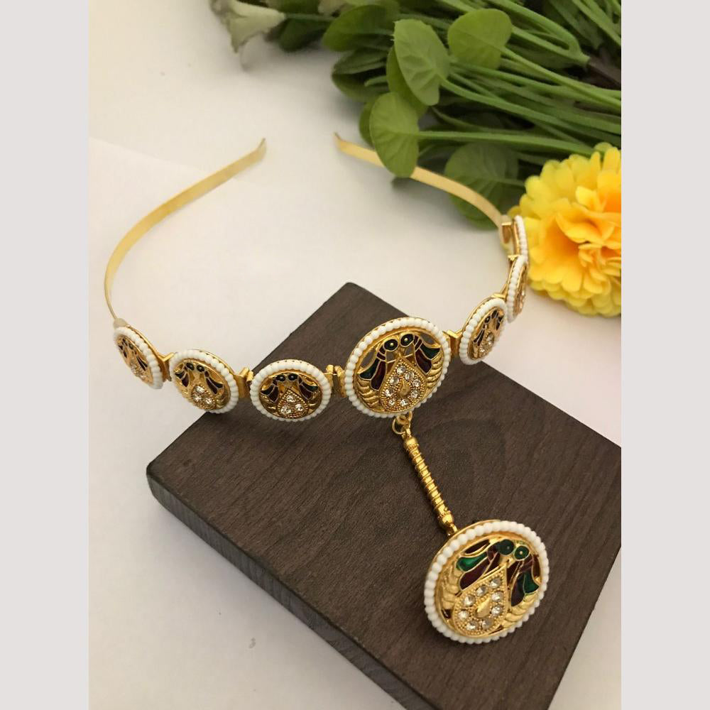 FS Collection Gorgeous Pota Stone & Kundan Hair Band The Perfect Hair Statement