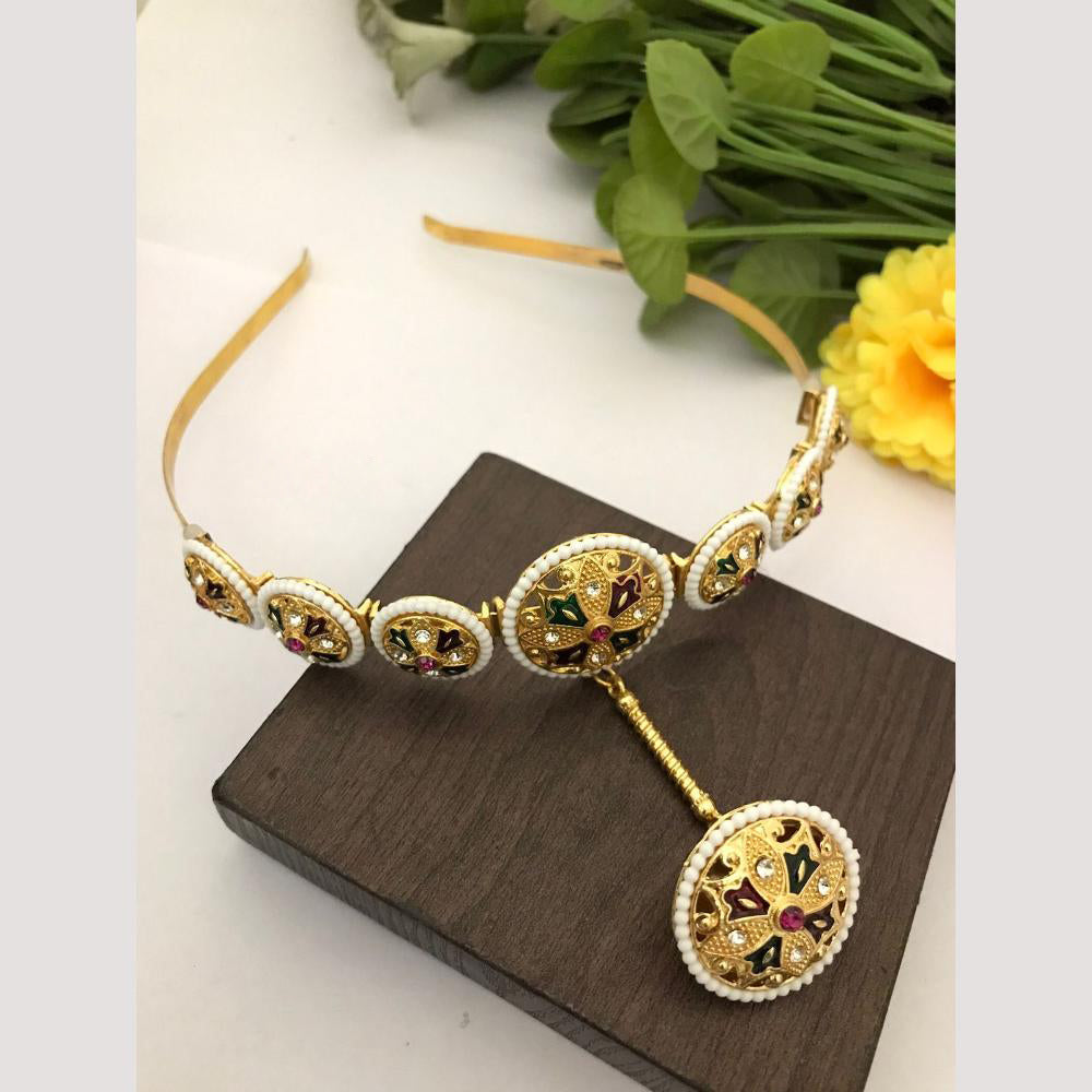 FS Collection Gorgeous Pota Stone & Kundan Hair Band The Perfect Hair Statement