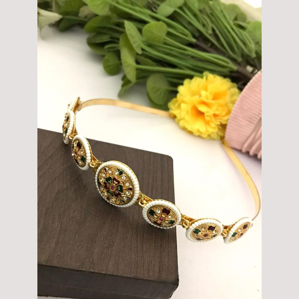 FS Collection Gorgeous Pota Stone & Kundan Hair Band The Perfect Hair Statement