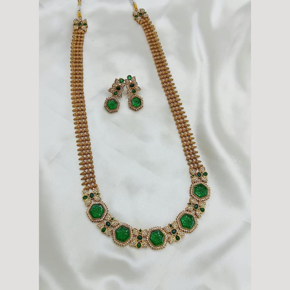 FS Collection Premium Austrian Stone And Pota Design Necklace Set