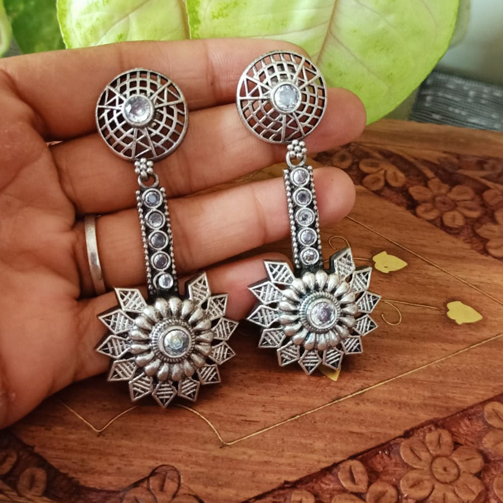FS Collection Traditional Oxidised Dangle Earrings for Traditional & Modern Looks