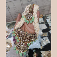 FS Collection Elegante Kundan And Pearl Long Necklace Set For Every Occassions