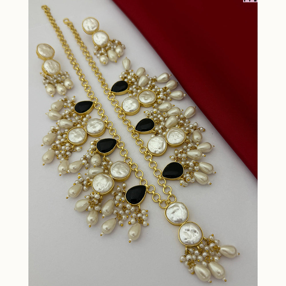 FS Collection Royal Monalisa And Mother Of Pearl Choker Necklace Set 