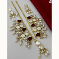 FS Collection Royal Monalisa And Mother Of Pearl Choker Necklace Set
