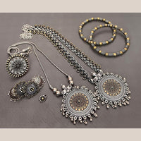 FS Collection Beautiful Oxidised Two Tone Jewellery Combo Set For Navratri Occassions