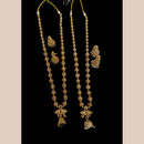 FS Collection Beautiful Enthic Gold Long Necklace Set For Wedding Wear 