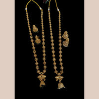 FS Collection Beautiful Enthic Gold Long Necklace Set For Wedding Wear 