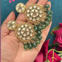FS Collection Royal Charm Kundan And Pearl Dangler Earrings Set