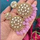 FS Collection Royal Charm Kundan And Pearl Dangler Earrings Set