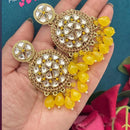 FS Collection Royal Charm Kundan And Pearl Dangler Earrings Set