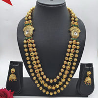 FS Collection Ethnic Charm Pota And Kundan Stone Necklace Set