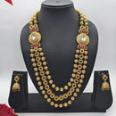 FS Collection Ethnic Charm Pota And Kundan Stone Necklace Set