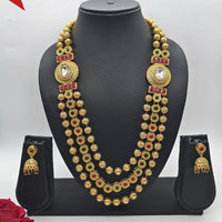 FS Collection Ethnic Charm Pota And Kundan Stone Necklace Set