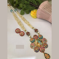 FS Collection Regal Glow Mother Of Pearl Long Necklace Set