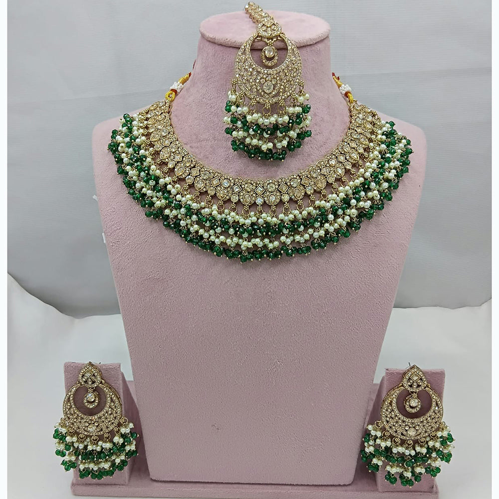 FS Collection Regal Radiance Kundan Stone And Pearl Necklace Set