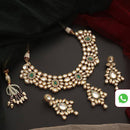 FS Collection Ethnic Charm Pota And Kundan Stone Necklace Set