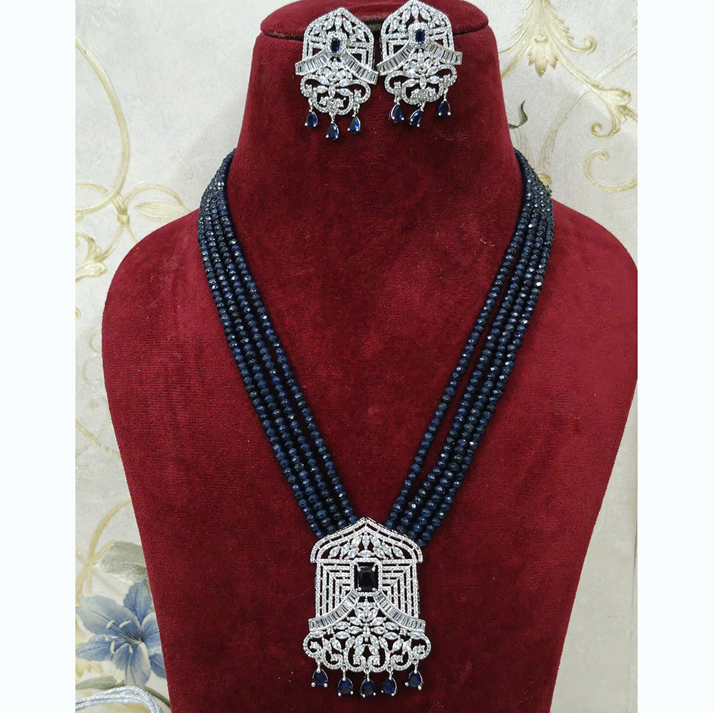FS Collection Shiny Sparkling American Diamond Necklace Set