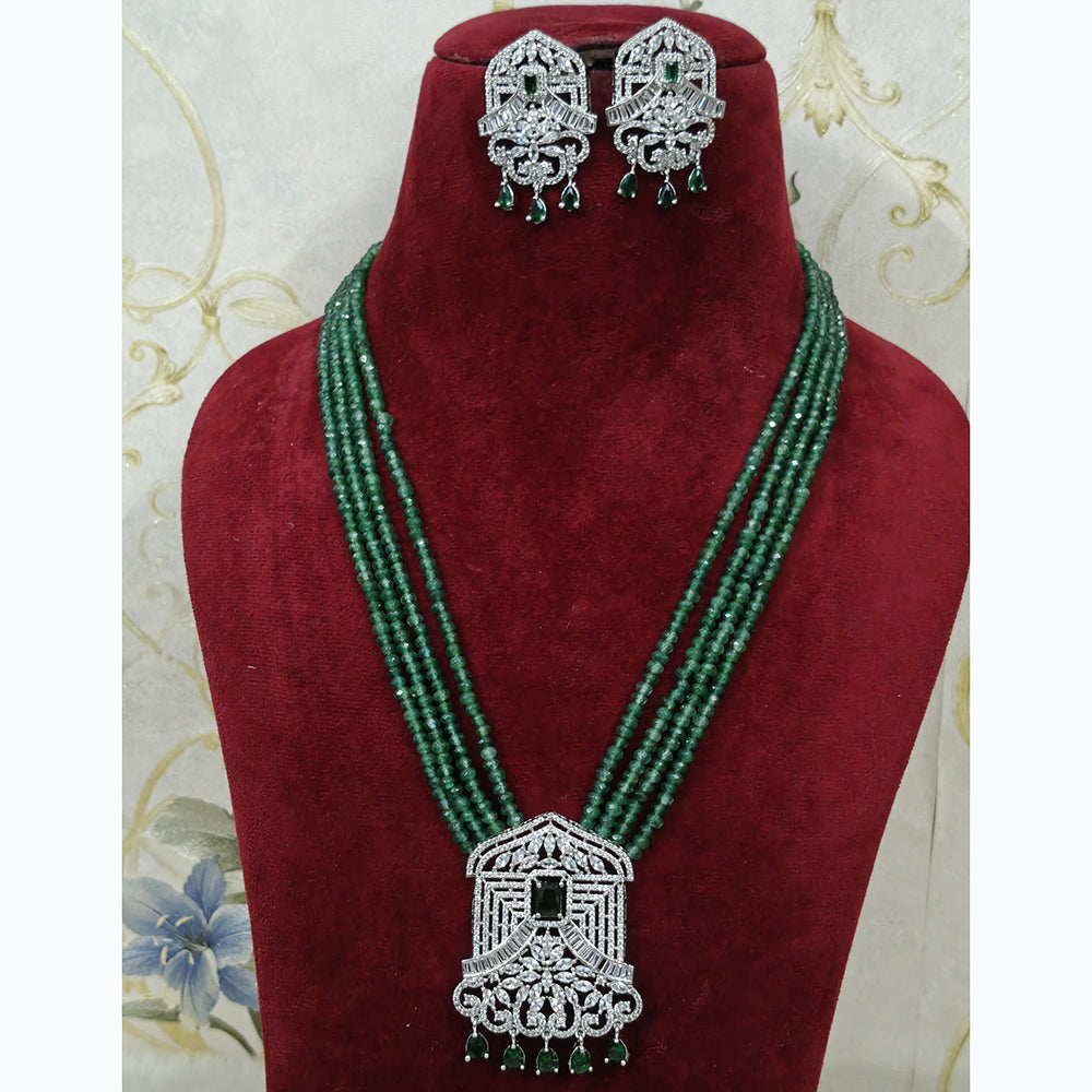 FS Collection Shiny Sparkling American Diamond Necklace Set