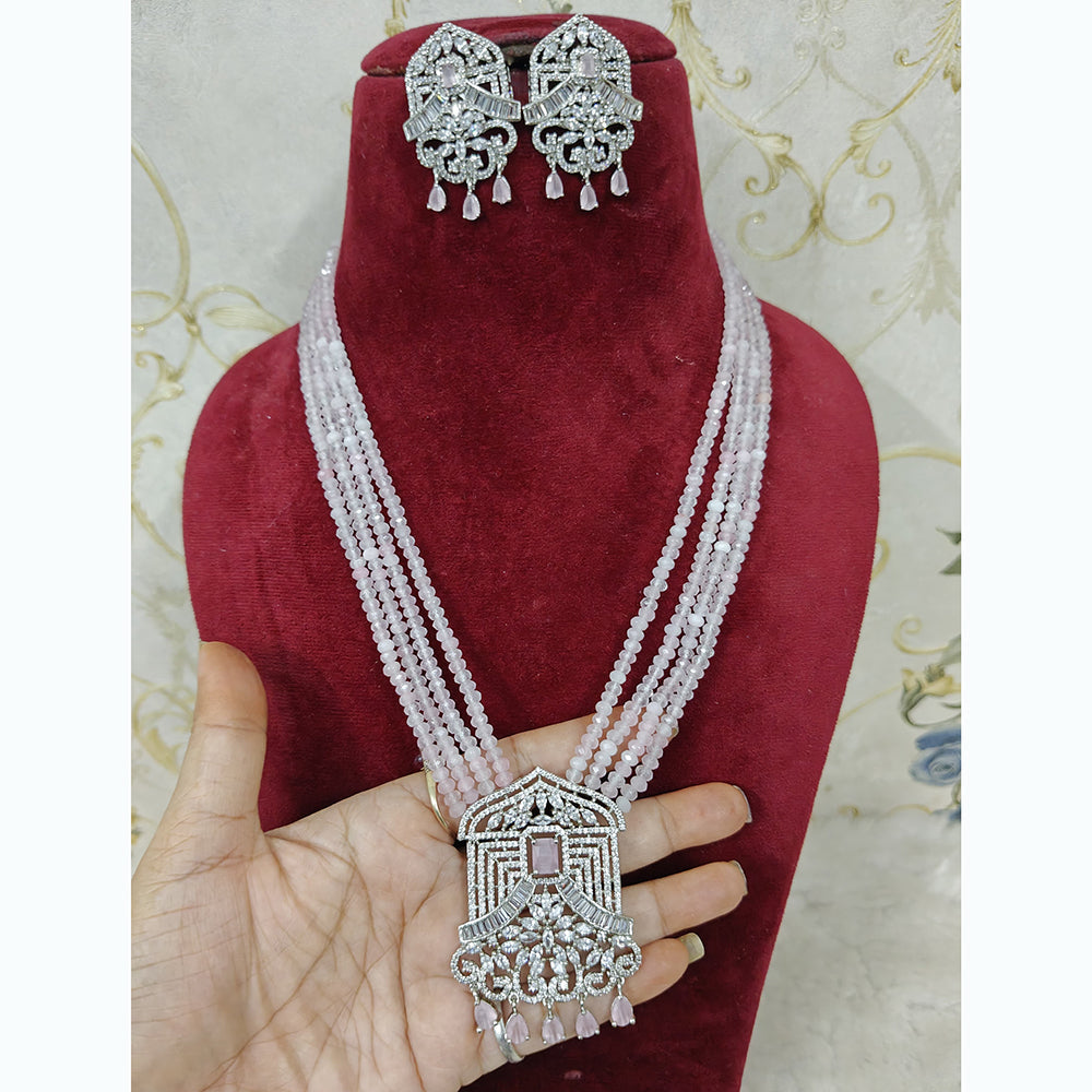 FS Collection Shiny Sparkling American Diamond Necklace Set