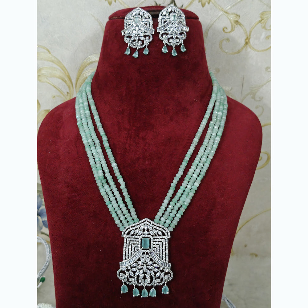 FS Collection Shiny Sparkling American Diamond Necklace Set