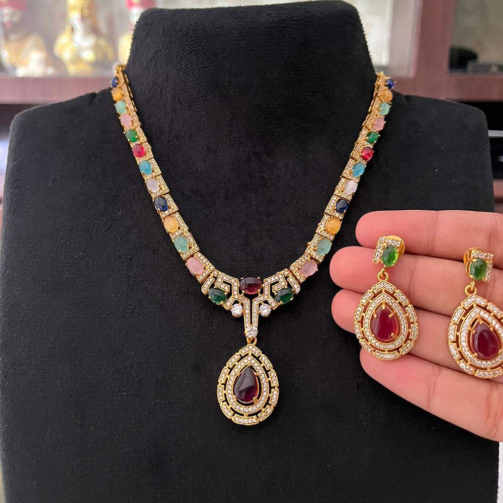 FS Collection Sparkle Radiance AD And Austrian Stone Necklace Set