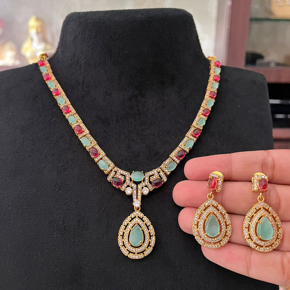 FS Collection Sparkle Radiance AD And Austrian Stone Necklace Set