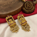 FS Collection Heritage Glow Pota Stone And Pearl Temple Earrings