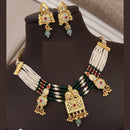 FS Collection Radiant Sparkle Pota Stone And Pearl Meenakari Necklace Set