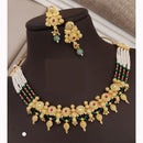 FS Collection Radiant Sparkle Pota Stone And Pearl Meenakari Necklace Set