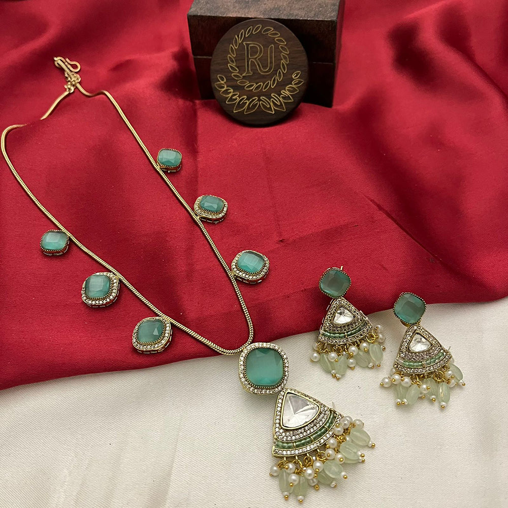 FS Collection Radiant Sparkle Pota Stone And Pearl Necklace Set
