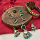 FS Collection Radiant Sparkle Pota Stone And Pearl Necklace Set