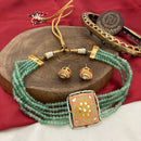 FS Collection Regal Radiance Kundan Stone And Pearl Necklace Set