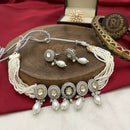 FS Collection Radiant Sparkle Pota Stone And Pearl Necklace Set