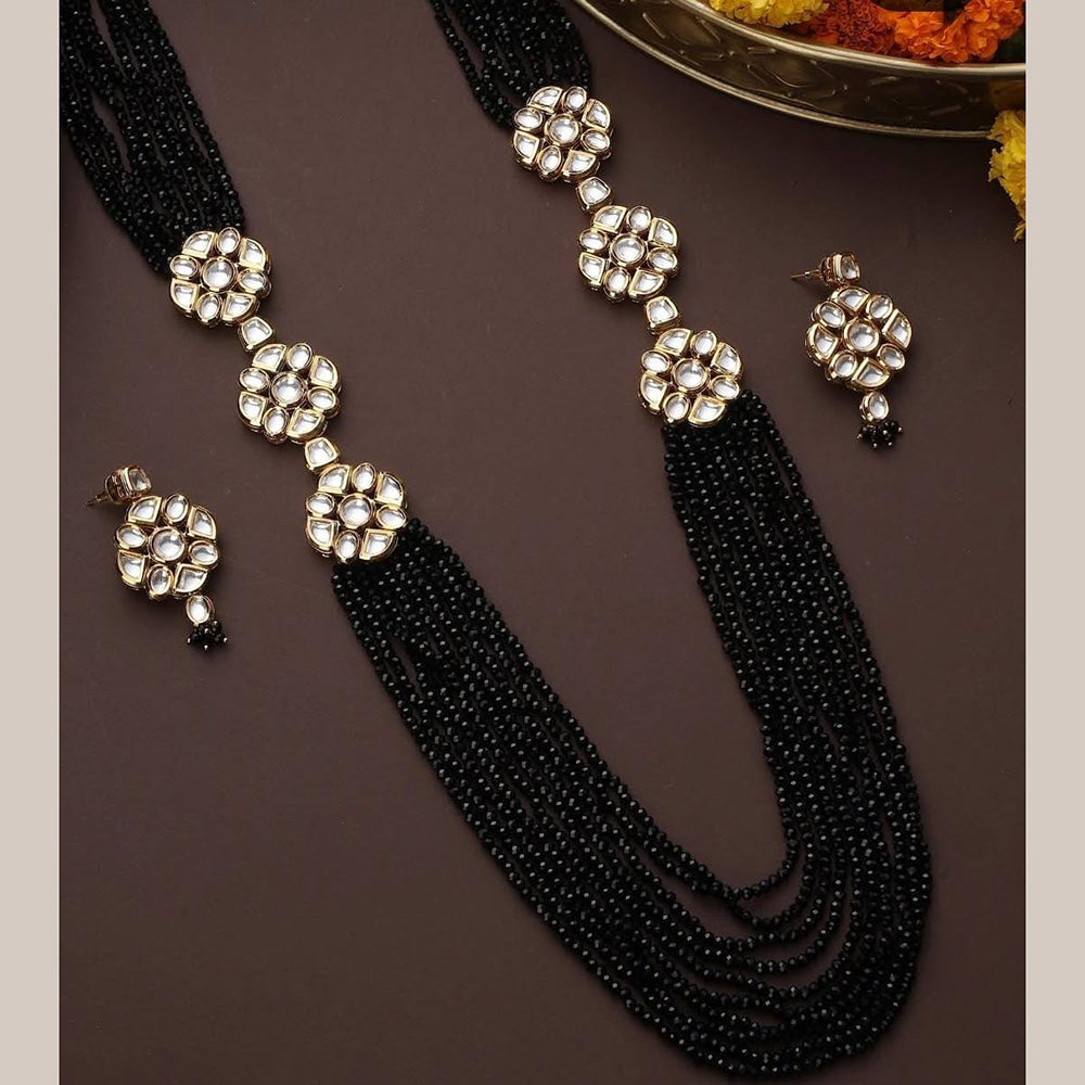 FS Collection Radiant Sparkle Pota Stone And Pearl Necklace Set