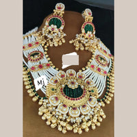 FS Collection Radiant Sparkle Pota Stone And Pearl Necklace Set