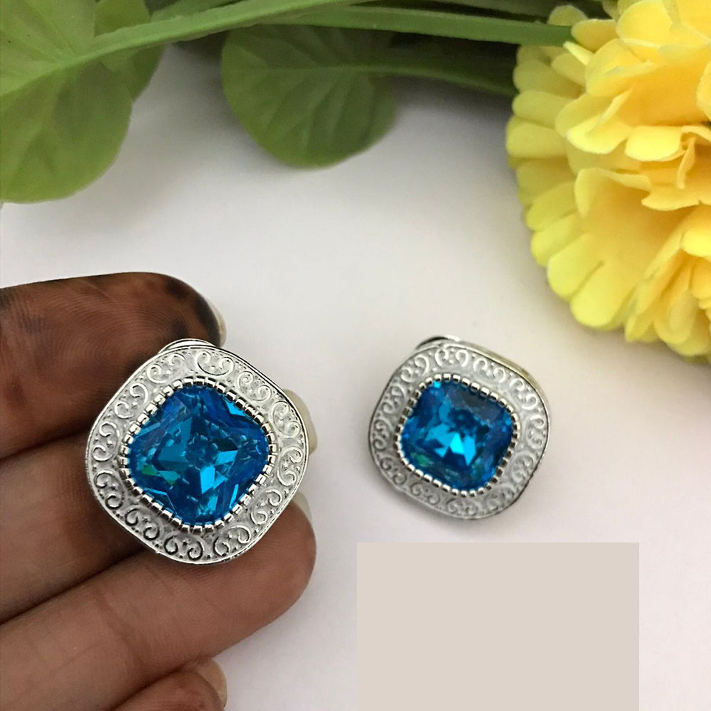FS Collection Eternal Spark Crystal Stud Earrings for Casual & Festive Looks