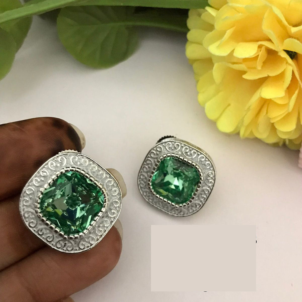 FS Collection Eternal Spark Crystal Stud Earrings for Casual & Festive Looks