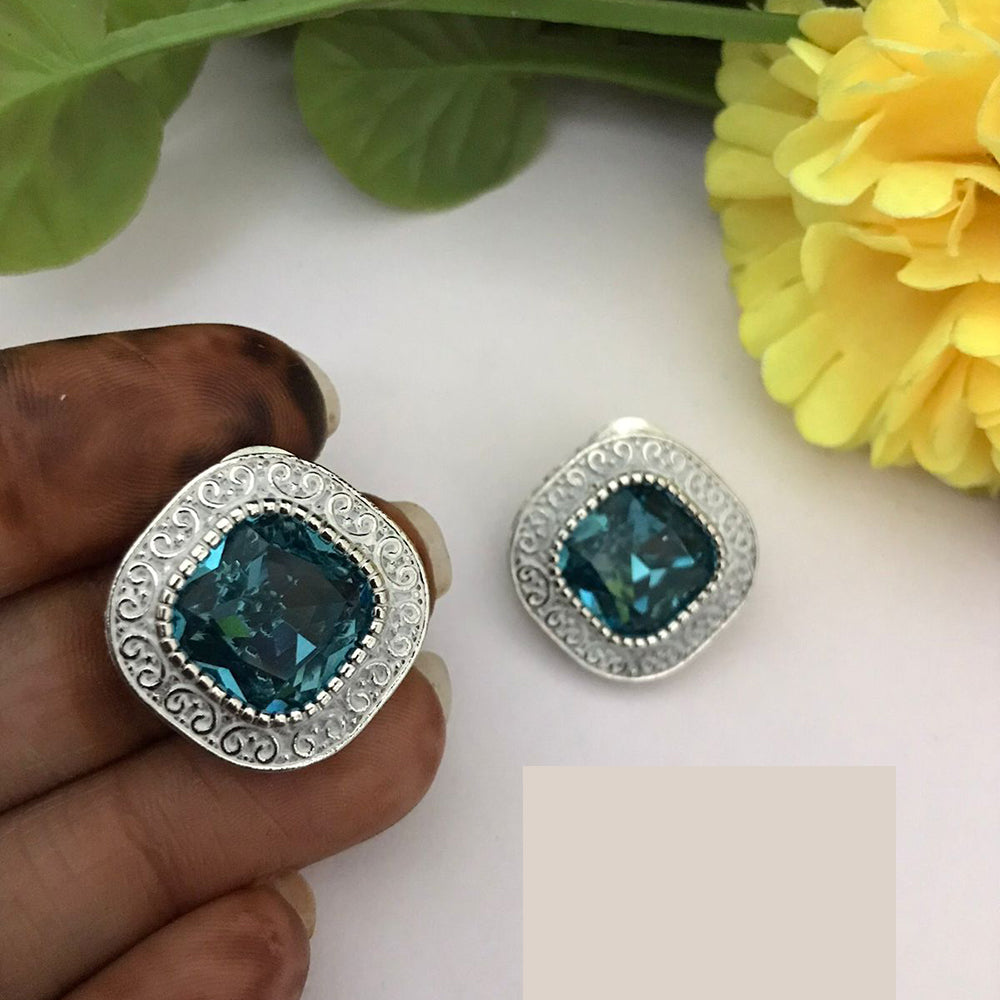 FS Collection Eternal Spark Crystal Stud Earrings for Casual & Festive Looks