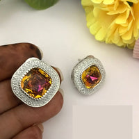 FS Collection Eternal Spark Crystal Stud Earrings for Casual & Festive Looks