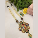 FS Collection Ethnic Handpainted Radha Krishna Designer Meenakari Long Necklace Set 