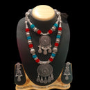 FS Collection Heritage Style Oxidised Double Necklace Jewelry Set for Garba & Folk Dance