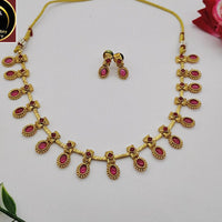 FS Collection Traditional Pota Stone Necklace Set For Wedding And Festive Wear