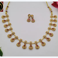 FS Collection Traditional Pota Stone Necklace Set For Wedding And Festive Wear