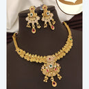 FS Collection Exquisite Pota Stone Necklace Set with Beautiful Meenakari Work for Special Occasions