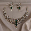 FS Collection Sparkling American Diamond Necklace Set For Party Wear