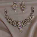 FS Collection Sparkling American Diamond Necklace Set For Party Wear